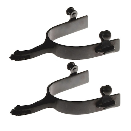 Jacks Imports Black Steel Side Rowel Spurs 11047